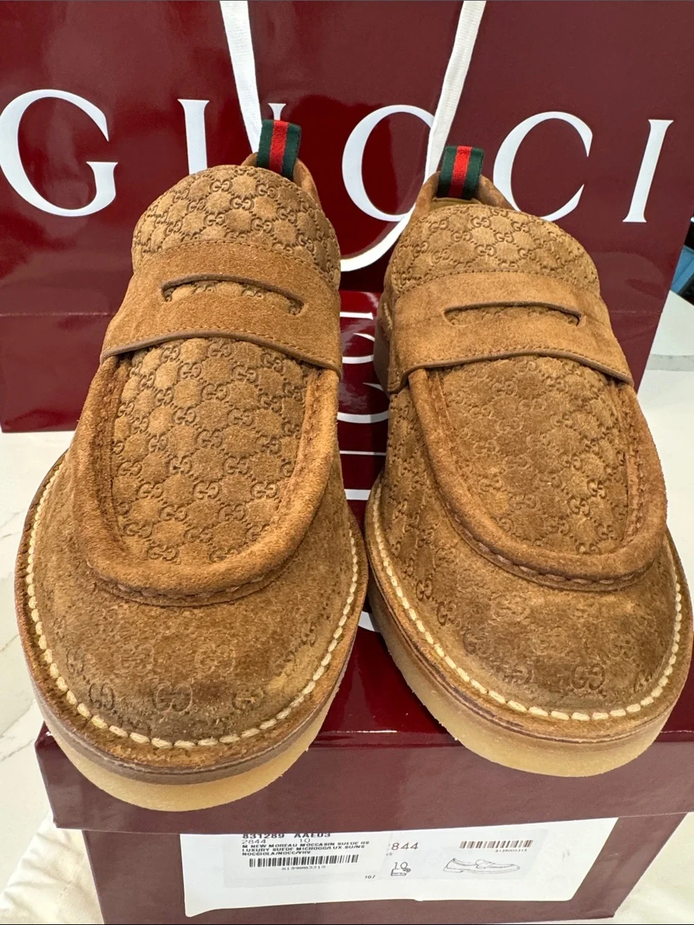Gucci brown suede